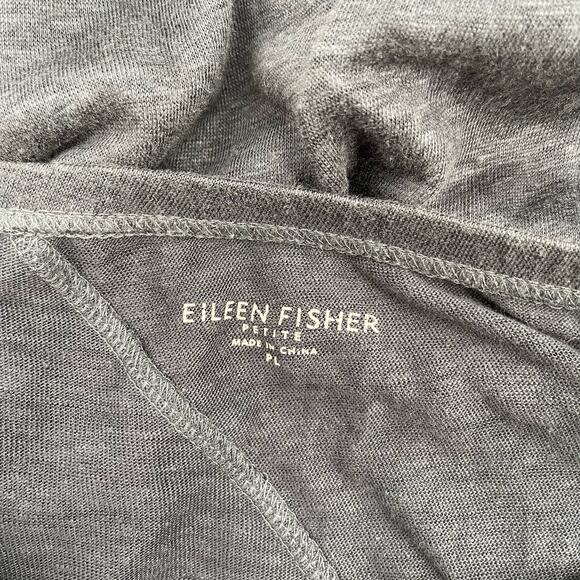 EILEEN FISHER Size Petite Large Skirt Gray Grey 100% Linen Stretch Waist Light - Picture 3 of 8